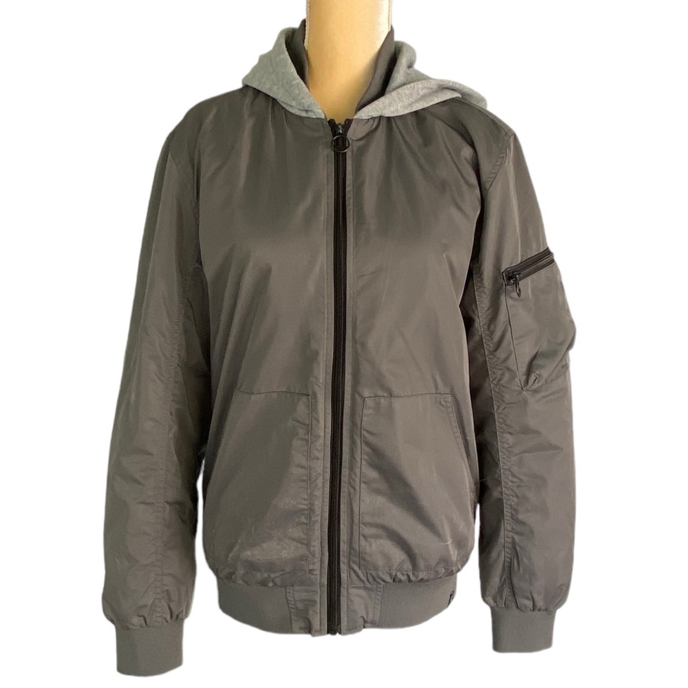 L.F.C. Women’s Gray Hooded Bomber Jacket  Size: S